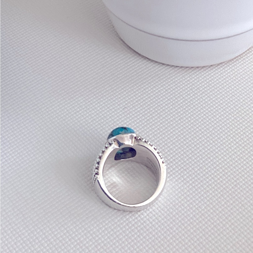 Michael Dawkins Turquoise and Silver Ring - Picture 5 of 8